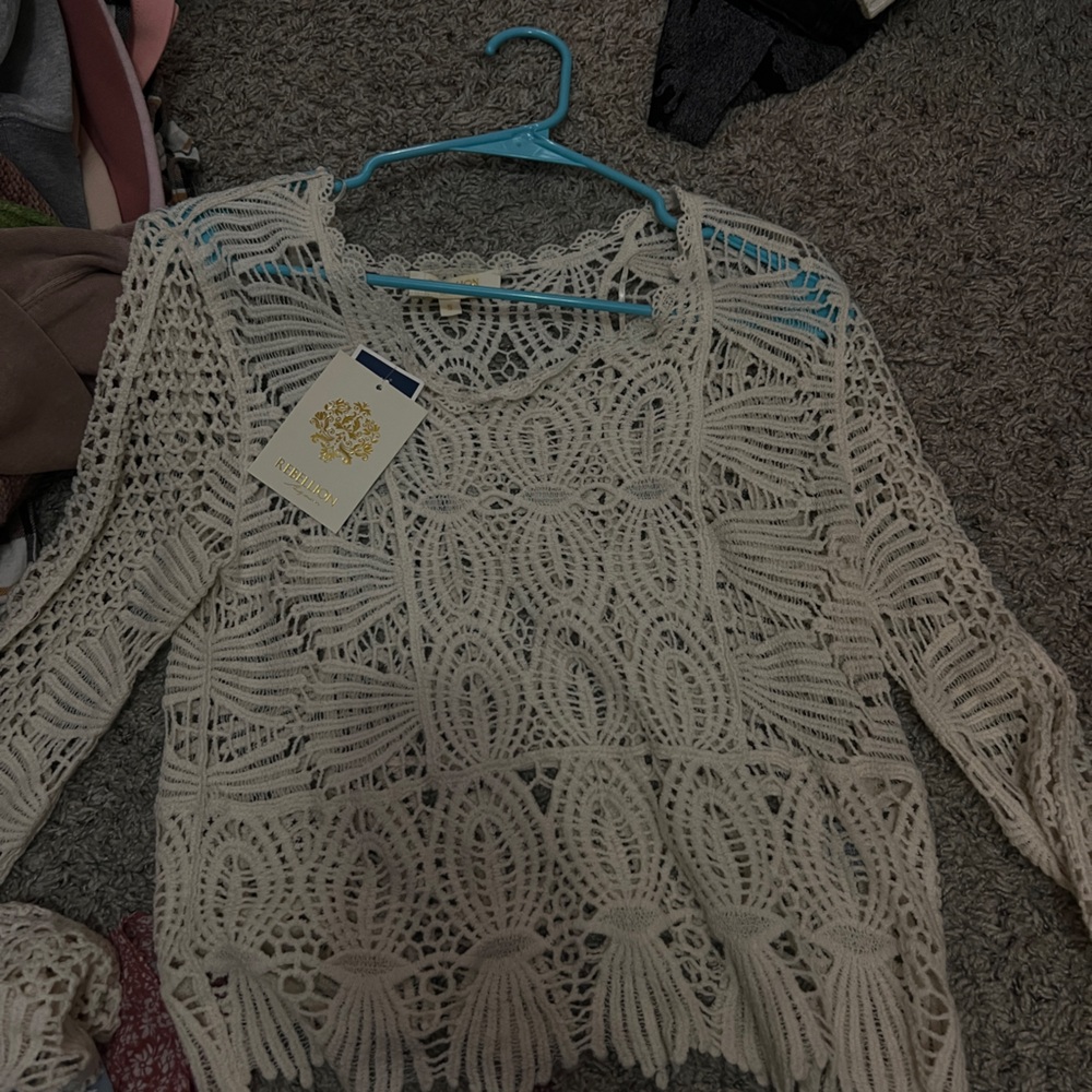 white swimsuit sweater cover up